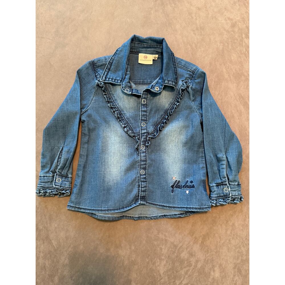 Adriano Goldschmied Baby 2T Blue Long Sleeve Shirt Top - Picture 1 of 3